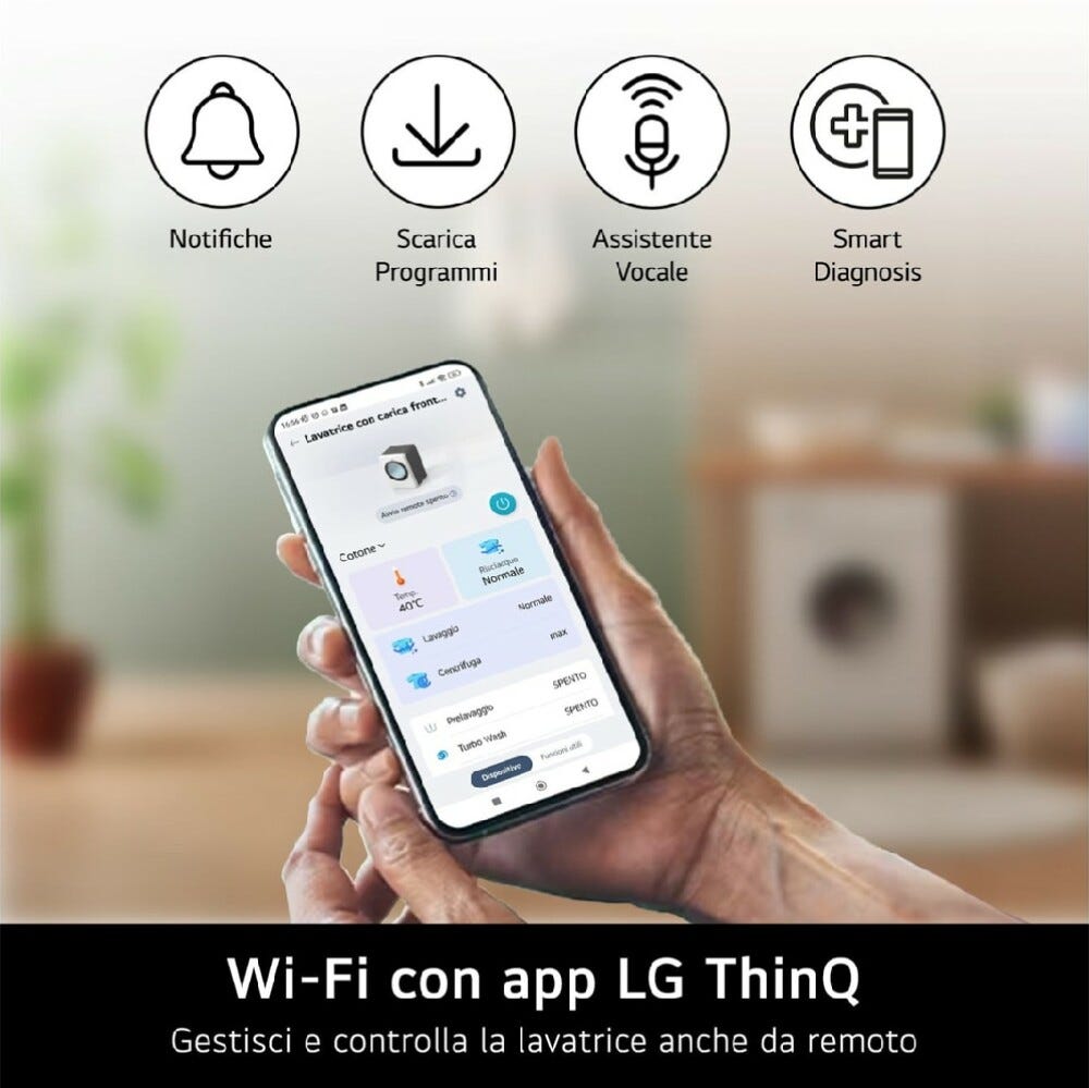 LG F4NX1008NWK Lavatrice cm. 60 - capacità 8 kg - bianco