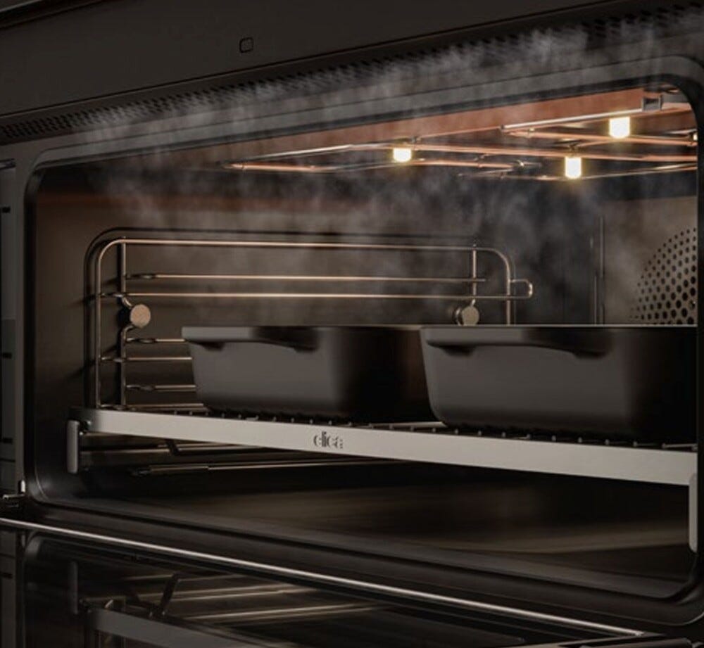 Elica LHOV COMBISTEAM BL/A/90 Piano cottura induzione cm. 90, cappa integrata + forno cm. 90 - vetro nero/alluminio