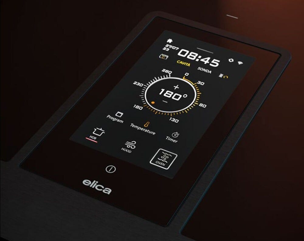 Elica LHOV COMBISTEAM BL/A/90 Piano cottura induzione cm. 90, cappa integrata + forno cm. 90 - vetro nero/alluminio