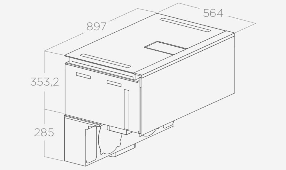 Elica LHOV COMBISTEAM BL/A/90 Piano cottura induzione cm. 90, cappa integrata + forno cm. 90 - vetro nero/alluminio