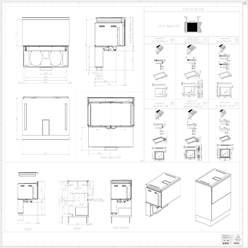 Elica LHOV COMBISTEAM BL/A/90 Piano cottura induzione cm. 90, cappa integrata + forno cm. 90 - vetro nero/alluminio