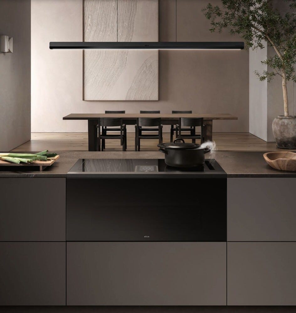 Elica LHOV COMBISTEAM BL/A/90 Piano cottura induzione cm. 90, cappa integrata + forno cm. 90 - vetro nero/alluminio
