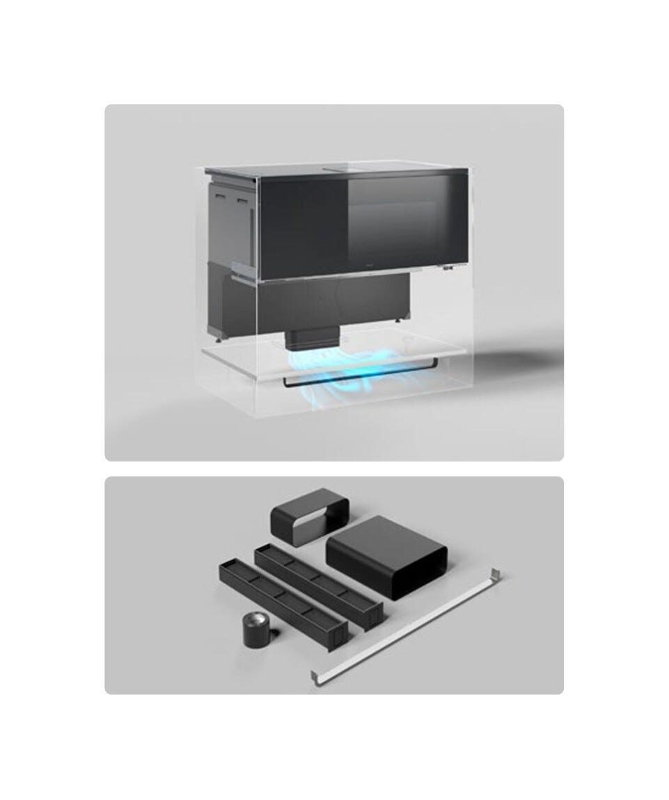 Elica LHOV COMBISTEAM BL/A/90 Piano cottura induzione cm. 90, cappa integrata + forno cm. 90 - vetro nero/alluminio