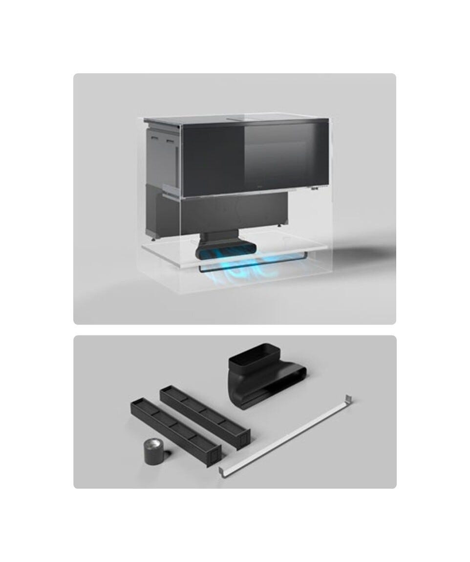 Elica LHOV COMBISTEAM BL/A/90 Piano cottura induzione cm. 90, cappa integrata + forno cm. 90 - vetro nero/alluminio