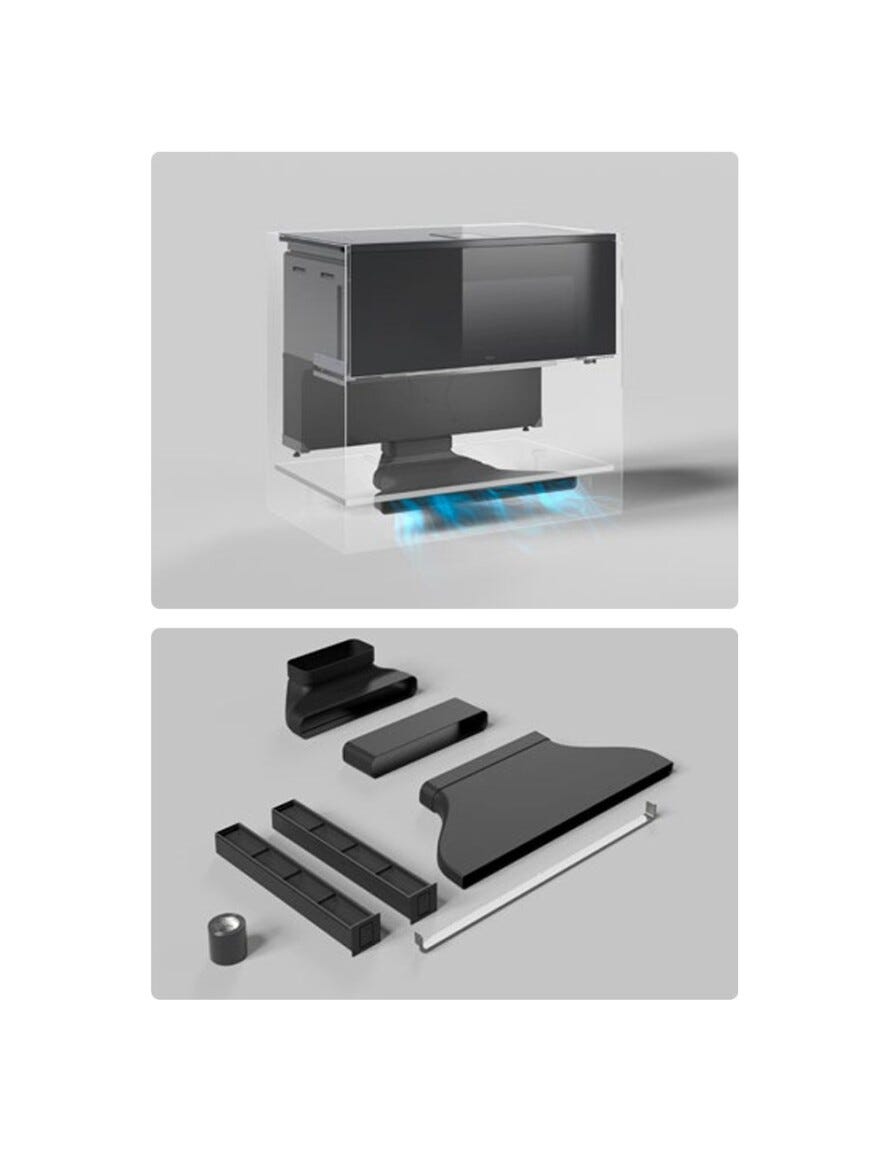 Elica LHOV COMBISTEAM BL/A/90 Piano cottura induzione cm. 90, cappa integrata + forno cm. 90 - vetro nero/alluminio
