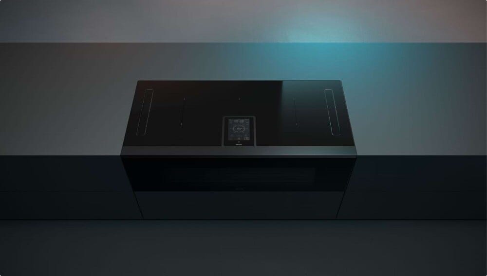 Elica LHOV COMBISTEAM BL/A/90 Piano cottura induzione cm. 90, cappa integrata + forno cm. 90 - vetro nero/alluminio