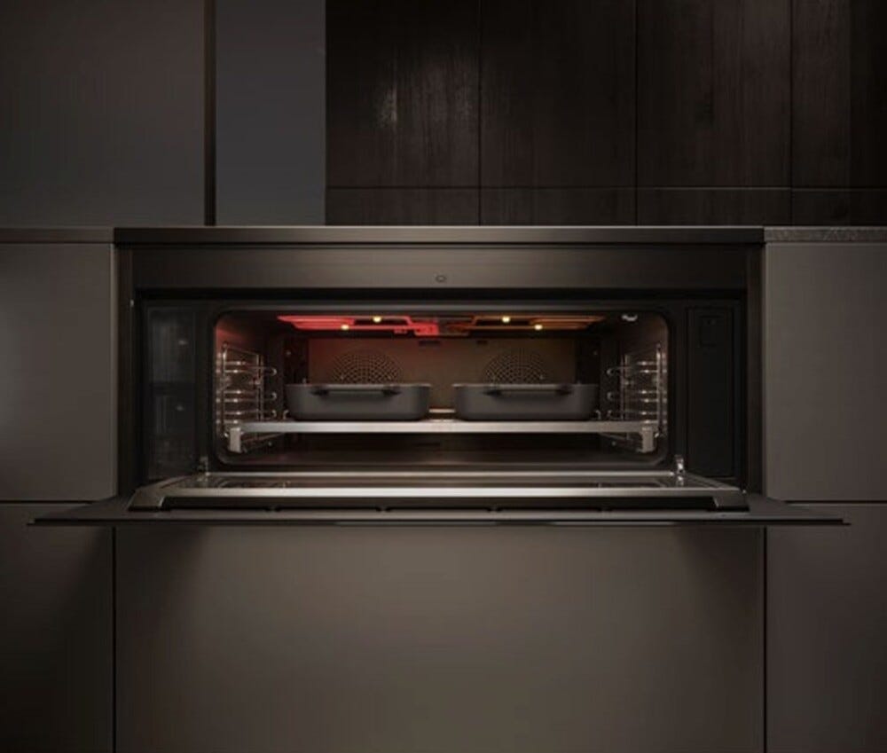 Elica LHOV COMBISTEAM BL/A/90 Piano cottura induzione cm. 90, cappa integrata + forno cm. 90 - vetro nero/alluminio