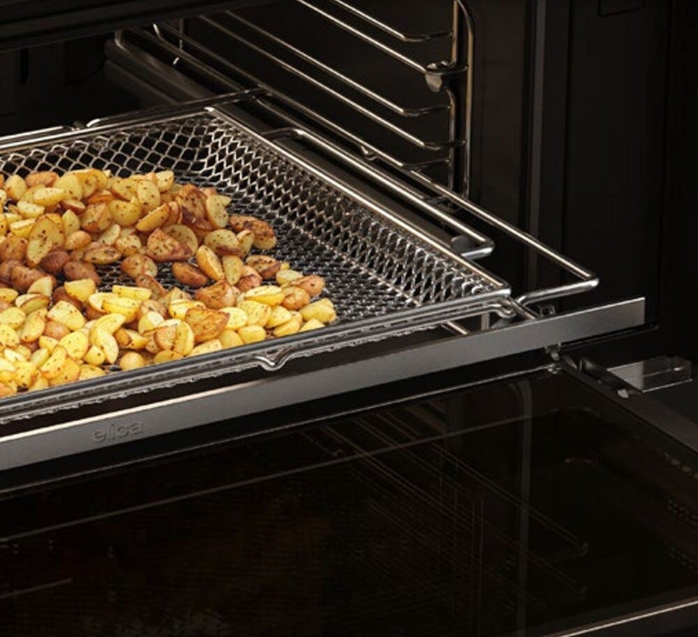Elica LHOV COMBISTEAM BL/A/90 Piano cottura induzione cm. 90, cappa integrata + forno cm. 90 - vetro nero/alluminio