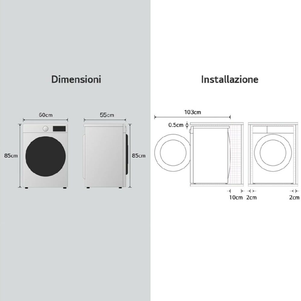 LG F4NX1009NWB Lavatrice cm. 60 - capacità 9 kg - bianco