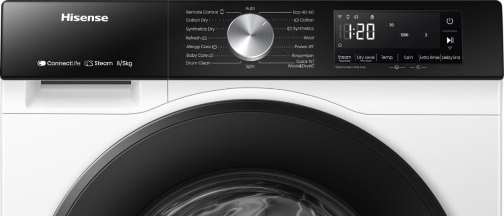 Hisense WD3S8043BW3 Lavasciuga cm. 60 - lavaggio 8 kg - asciugatura 5 kg - bianco