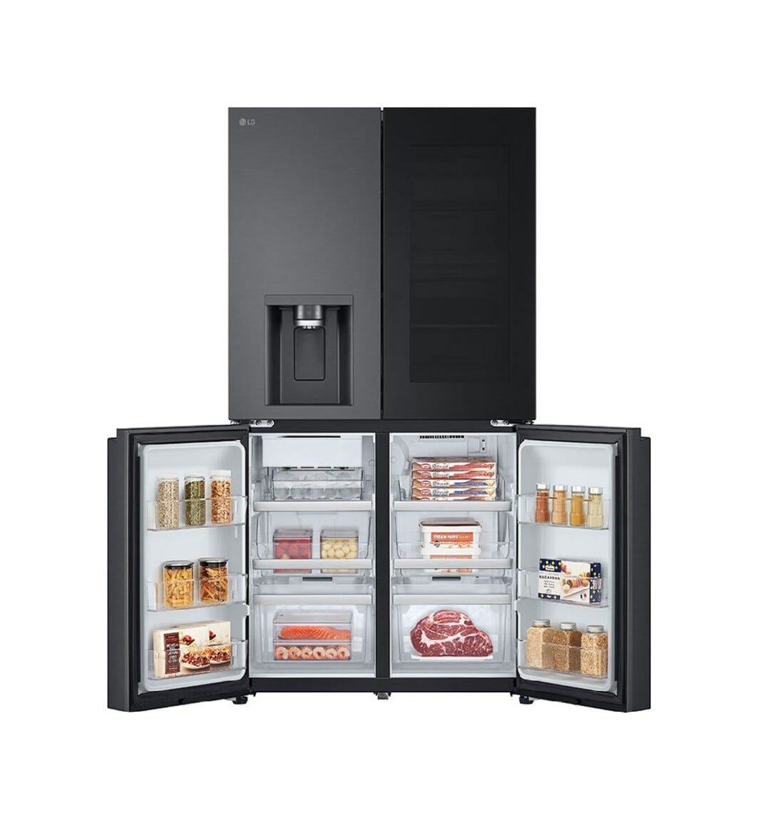 LG GMG960EVEE InstaView Frigorifero con congelatore side by side - cm. 91 h. 179 - lt. 638 - nero