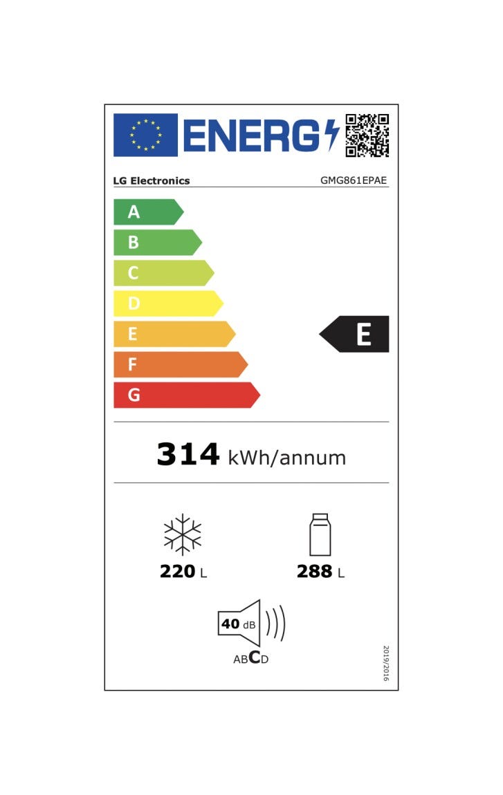 LG GMG861EPAE InstaView Frigorifero con congelatore side by side - cm. 84 h. 179 - lt. 638 - nero