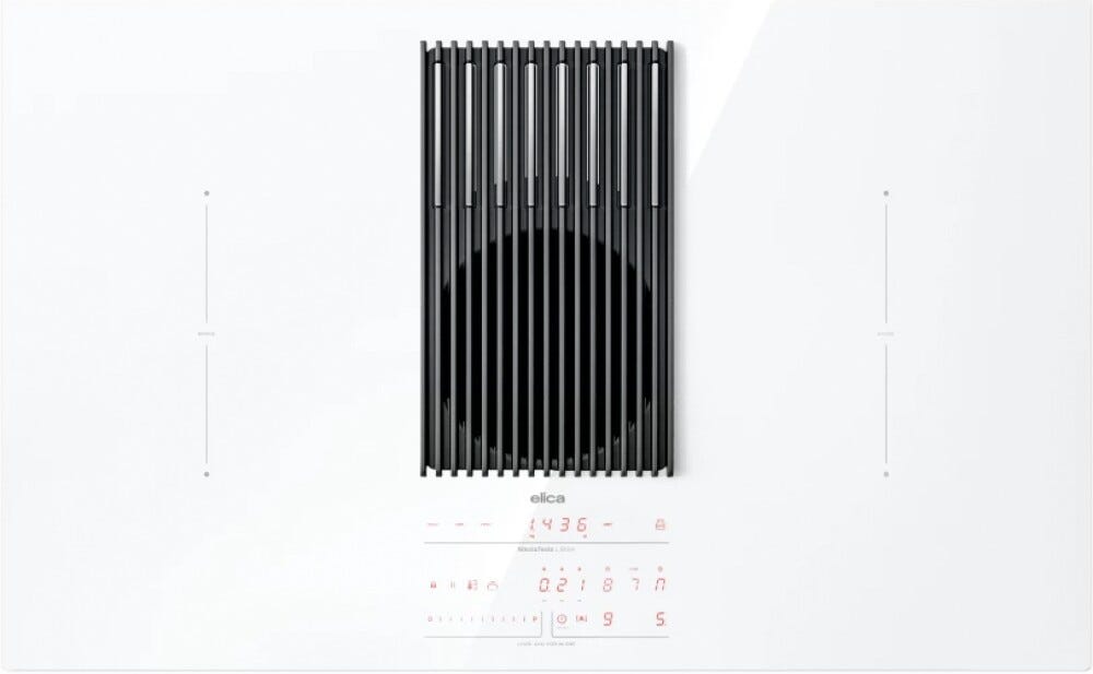 Elica NIKOLATESLA LIBRA EVO WH/A/83 Evo Collection Piano cottura induzione cm. 83, cappa integrata, bilancia, vetro bianco