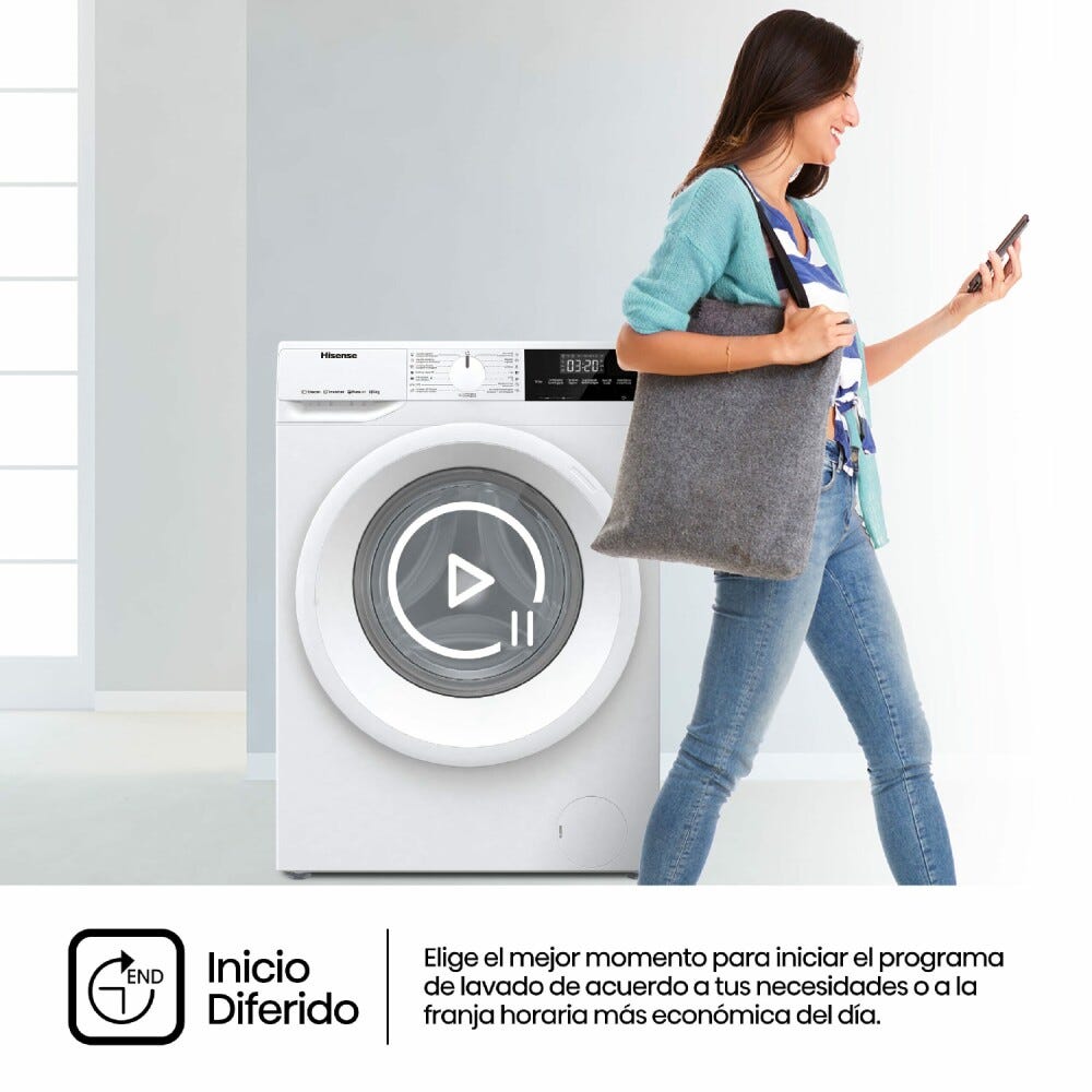 Hisense WDQE8014EVJM Lavasciuga cm.60 - lavaggio 8kg - asciugatura 5kg - bianco
