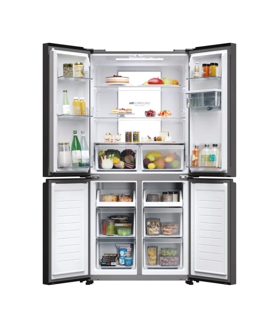 Haier HCR7818DWPT Cube 83 Serie 7 Frigorifero con congelatore side by side - cm. 83 h 182 - lt. 467 - nero ardesia