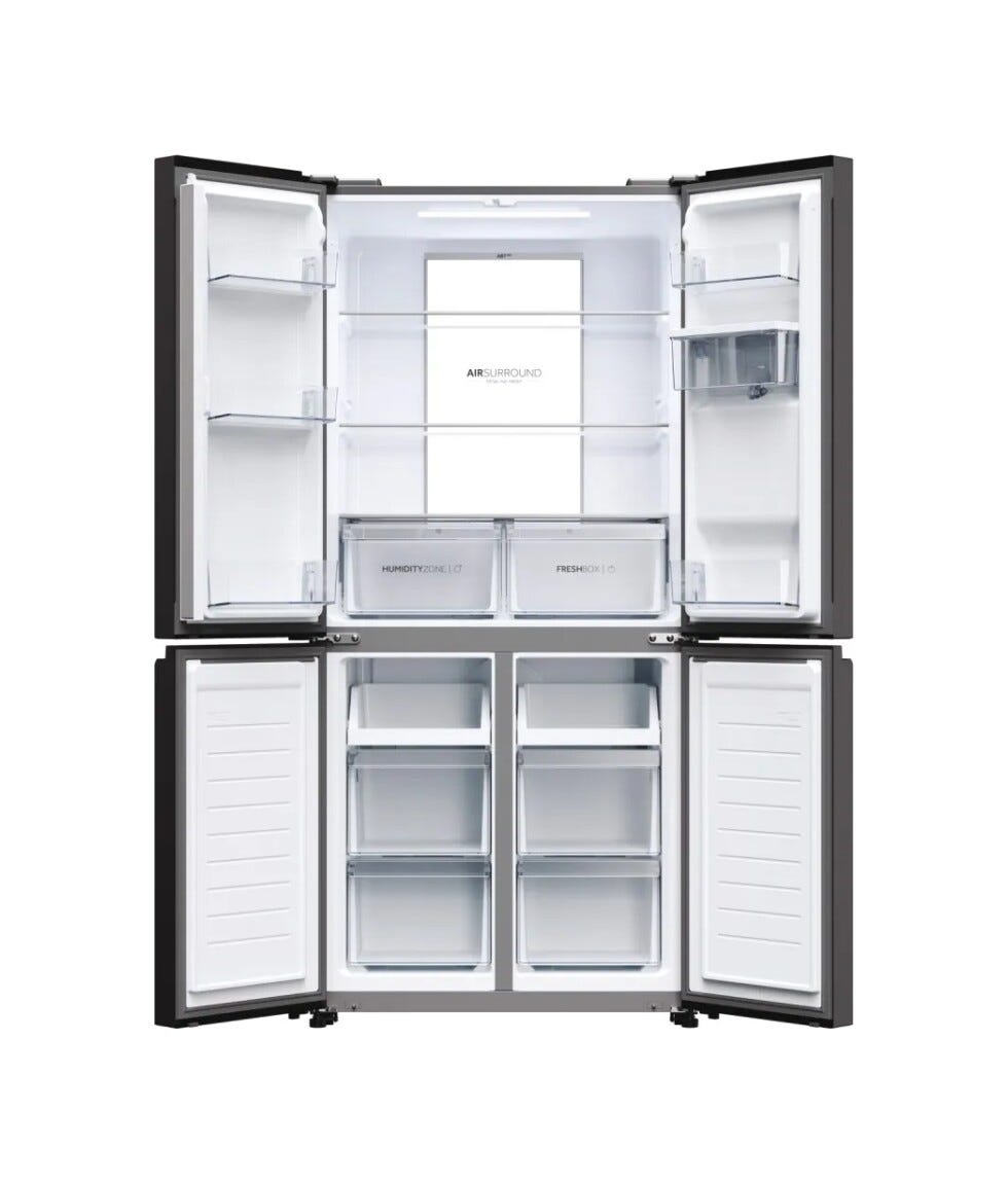 Haier HCR7818DWPT Cube 83 Serie 7 Frigorifero con congelatore side by side - cm. 83 h 182 - lt. 467 - nero ardesia