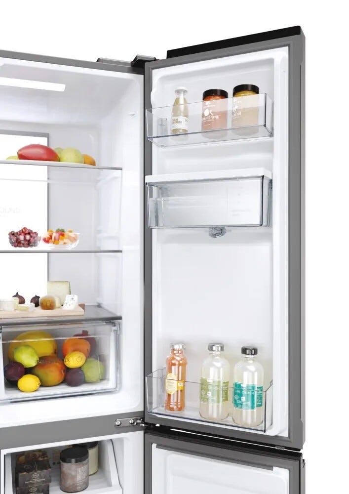 Haier HCR7818DWPT Cube 83 Serie 7 Frigorifero con congelatore side by side - cm. 83 h 182 - lt. 467 - nero ardesia