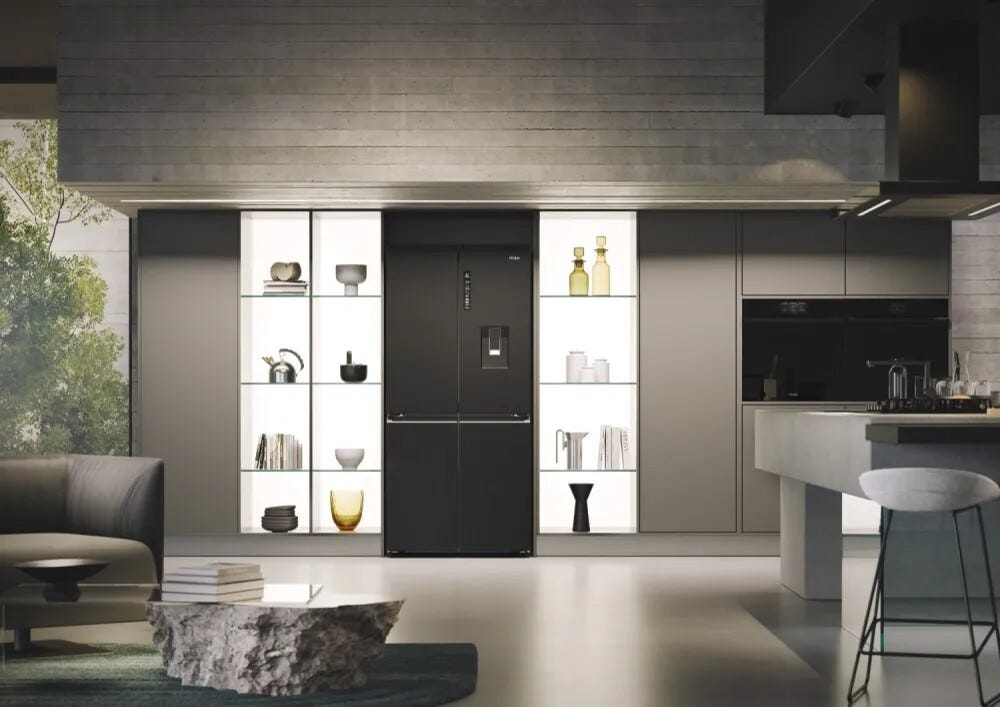 Haier HCR7818DWPT Cube 83 Serie 7 Frigorifero con congelatore side by side - cm. 83 h 182 - lt. 467 - nero ardesia