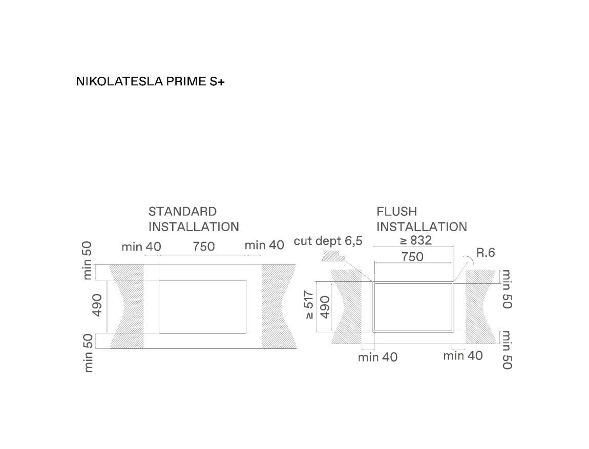 Elica NIKOLATESLA PRIME S+ BL/A/83 SUIT COLLECTION Piano cottura induzione cm. 83, cappa integrata, vetro nero