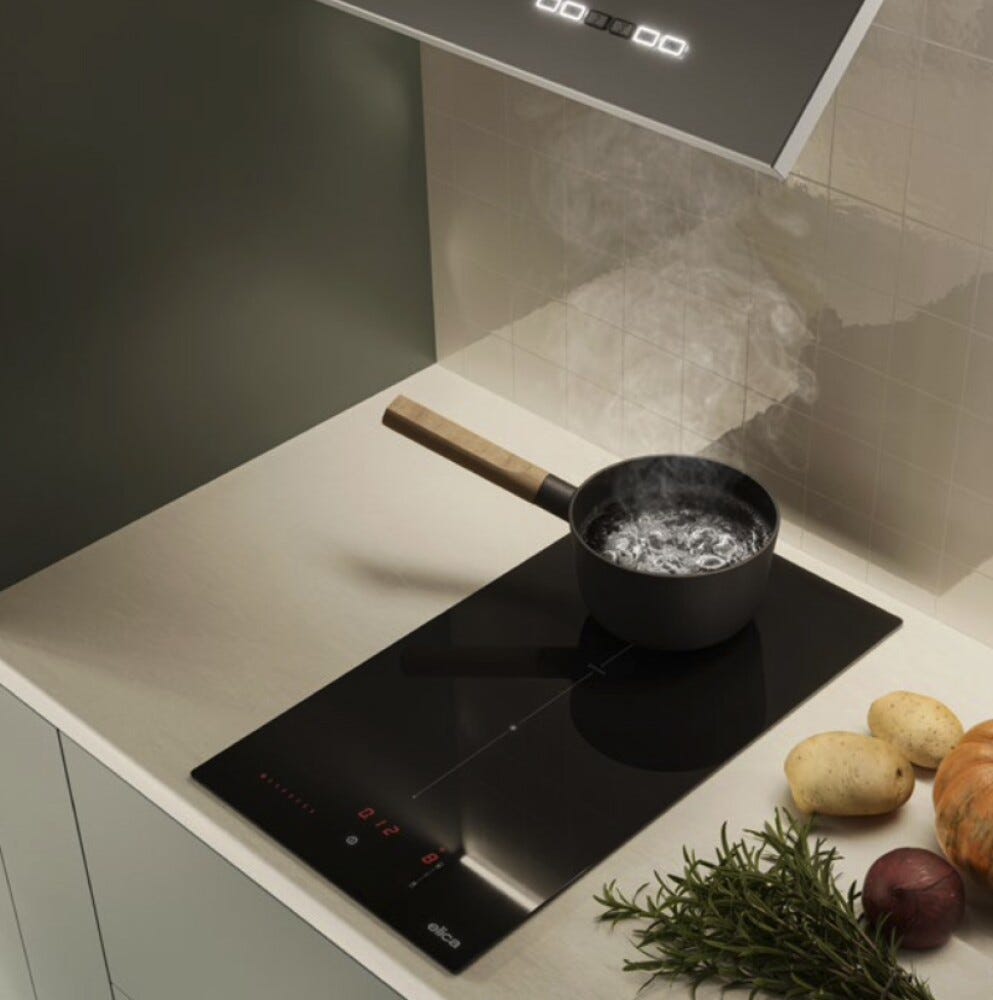 Elica RATIO 302 PLUS BL Piano cottura induzione domino cm. 30, vetro nero