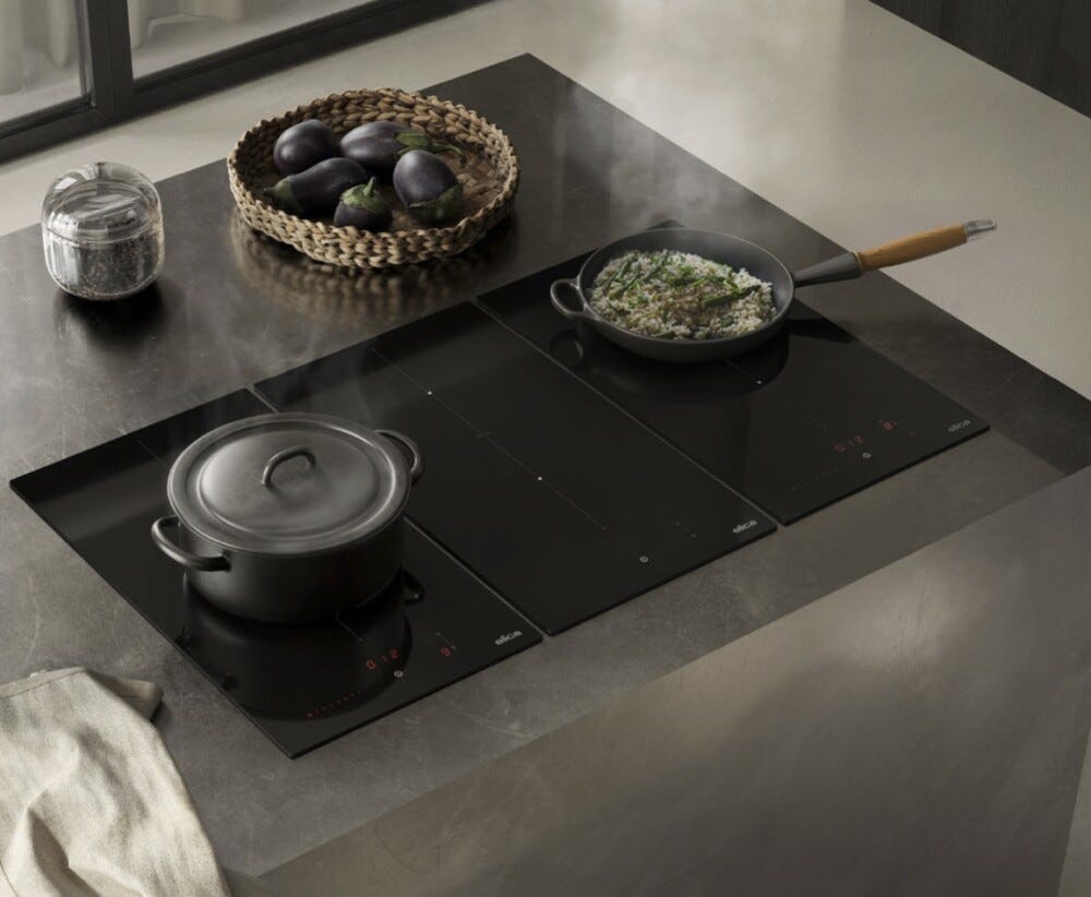 Elica RATIO 302 PLUS BL Piano cottura induzione domino cm. 30, vetro nero