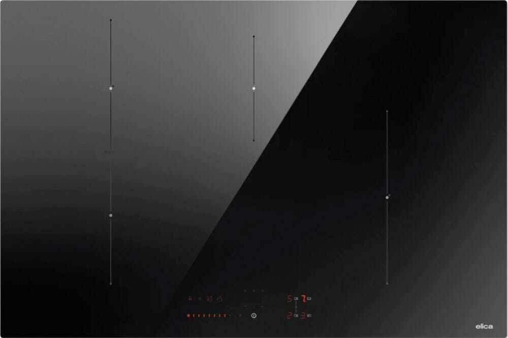 Elica RATIO 804 PLUS BL Piano cottura a induzione cm. 78, vetro nero