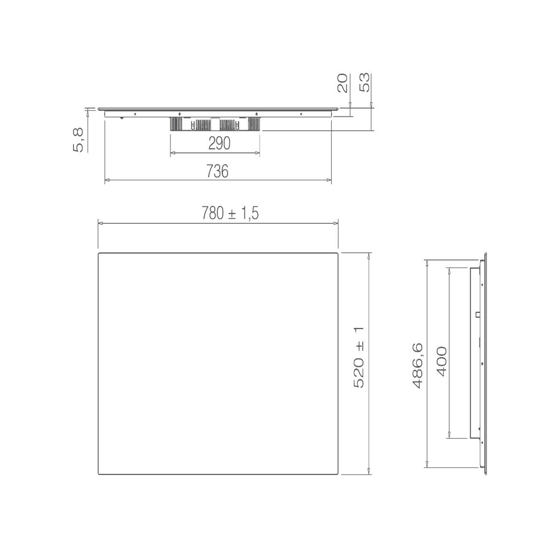 Elica RATIO 804 PLUS BL Piano cottura a induzione cm. 78, vetro nero