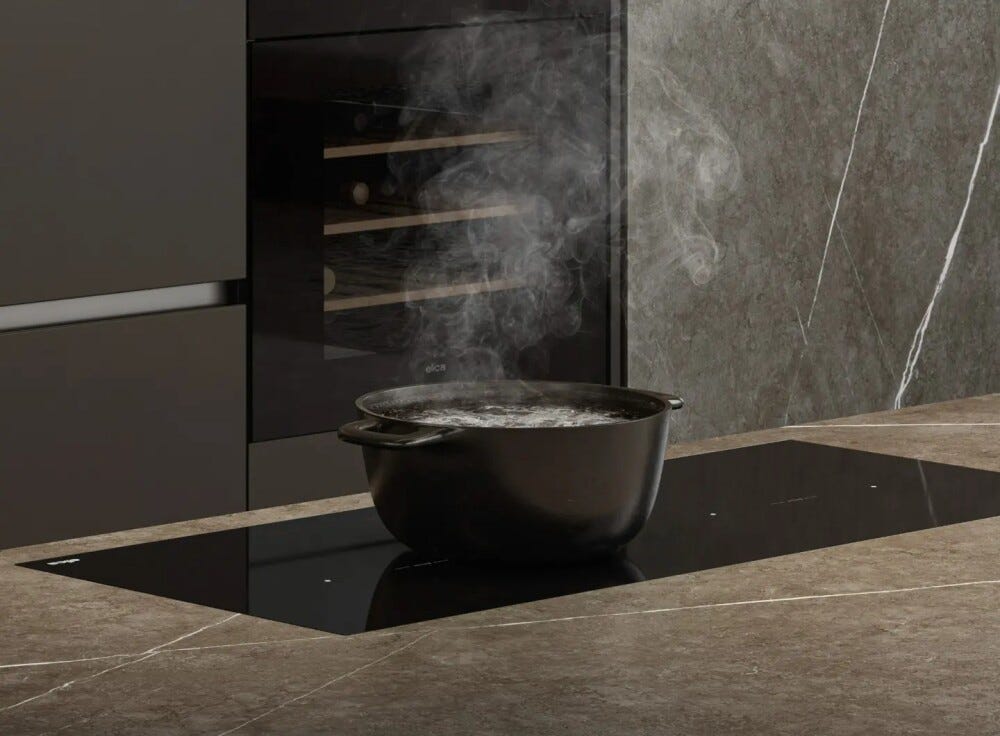 Elica RATIO 874 PLUS BL Piano cottura a induzione cm. 87, vetro nero