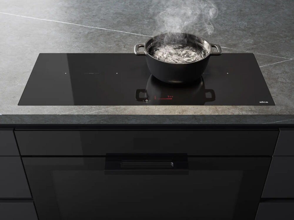 Elica RATIO 874 PLUS BL Piano cottura a induzione cm. 87, vetro nero
