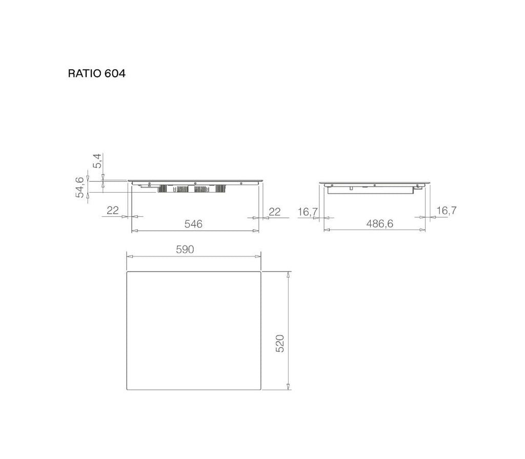 Elica RATIO 604 BL Piano cottura a induzione cm. 60, vetro nero
