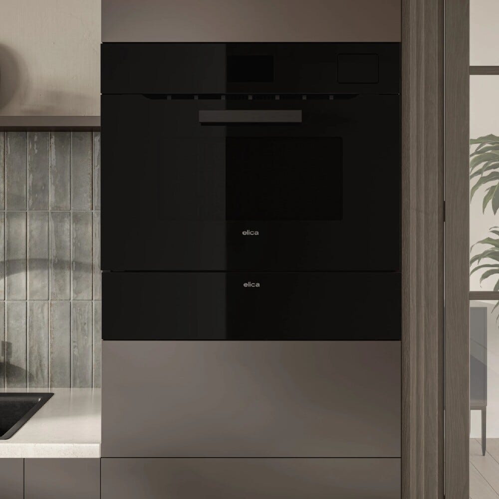 Elica VIRTUS WARM DRAWER 60 PP BL Cassetto scaldavivande cm. 60, vetro nero