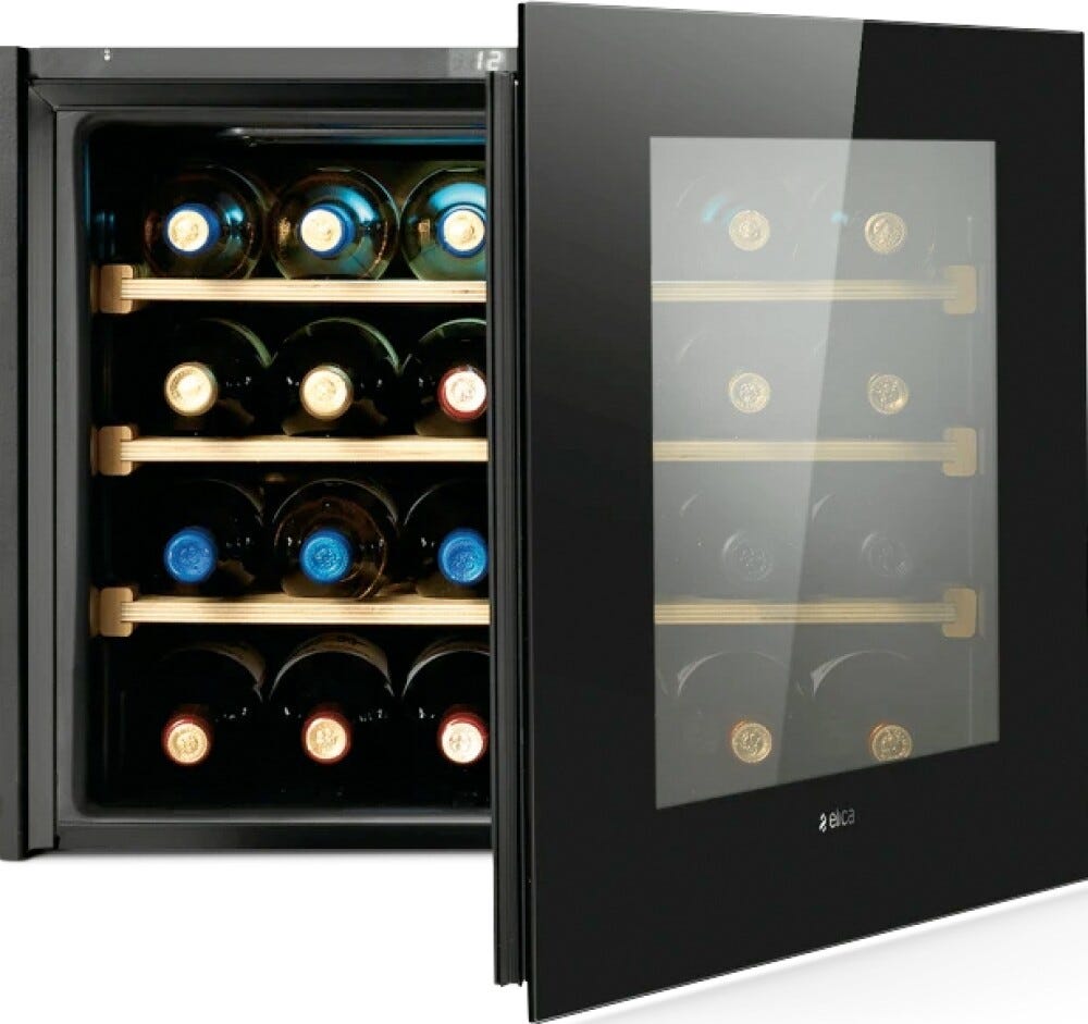 Elica VERITAS BI24 BL Cantina vini da incasso cm. 60 h. 45, 24 bottiglie, vetro nero