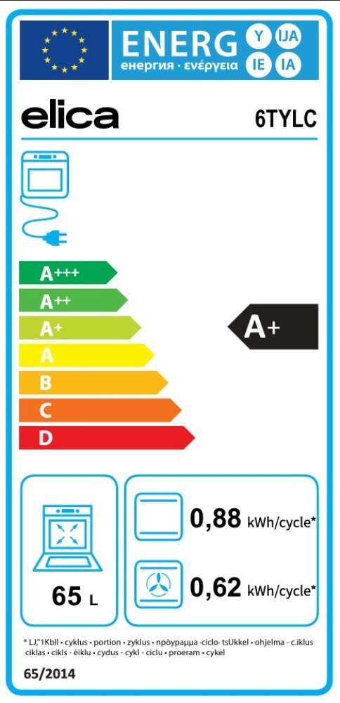 Elica VIRTUS MULTI 60 TFT PYRO BL Forno multifunzione pirolitico cm. 60, vetro nero