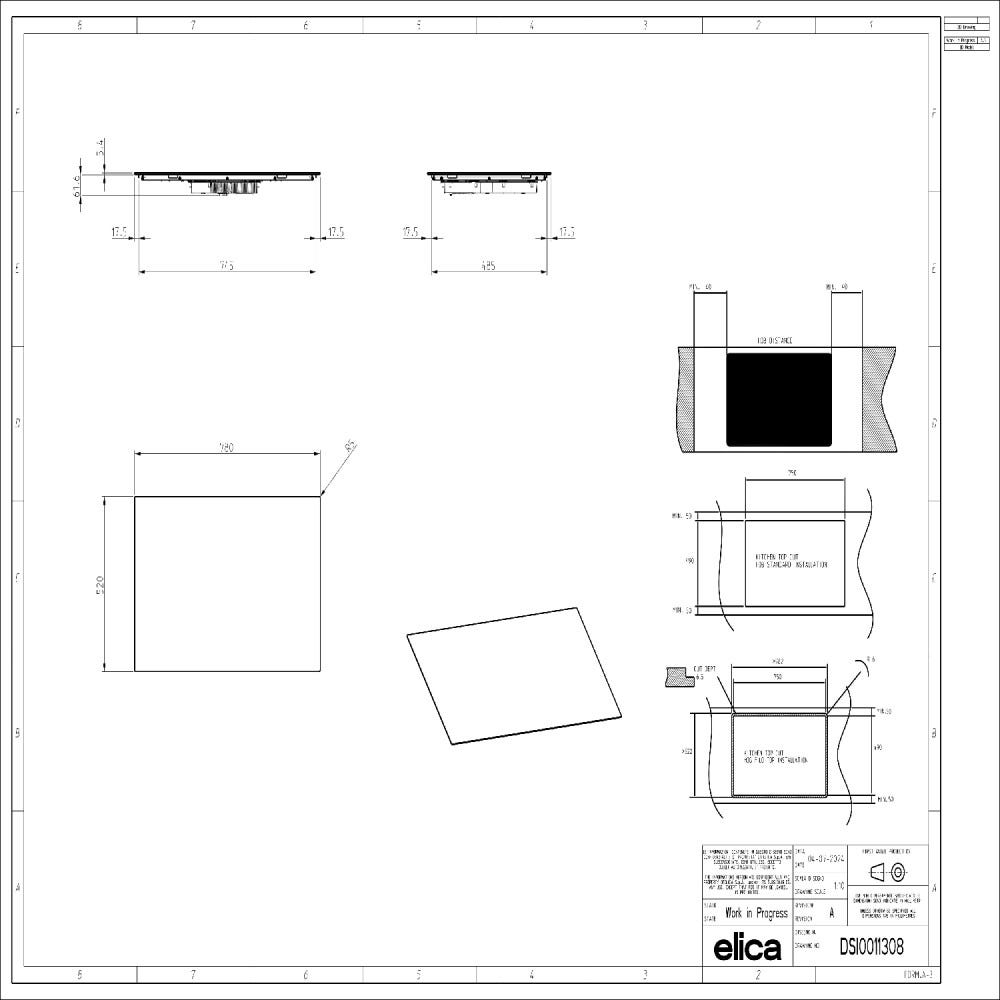 Elica PRIMIS 804 PLUS BL Piano cottura a induzione cm. 80, vetro nero