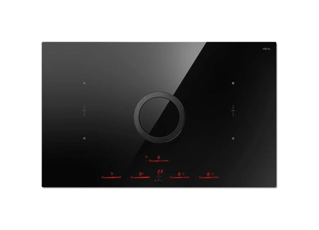 Elica NIKOLATESLA SWITCH EVO BL/A/83 Evo Collection Piano cottura induzione cm. 83, cappa integrata, vetro nero