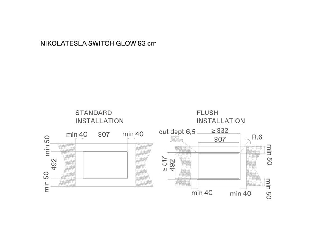 Elica NIKOLATESLA SWITCH GLOW EVO BL/A/83 Evo Collection Piano cottura induzione cm. 83, cappa integrata, vetro nero