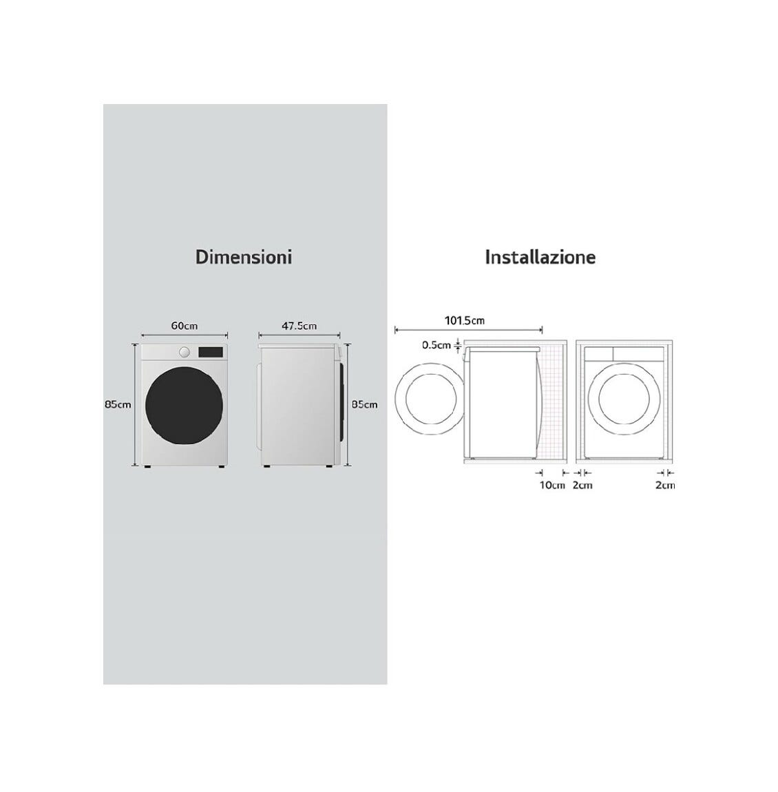 LG F2R3S09AIDD Serie R3 Lavatrice cm. 60 - capacità 9 kg - bianco