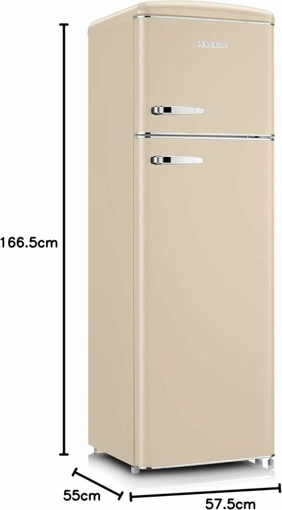 Severin RKG 8985 Retrò Frigorifero con congelatore a libera installazione - cm. 55 h 166 - lt. 246 - crema