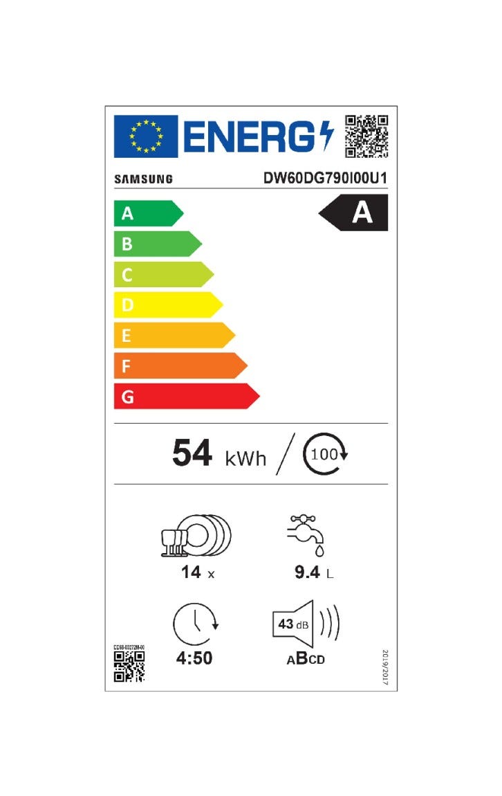 Samsung DW60DG790I00U1 Lavastoviglie da incasso 14 coperti, WaterJet Clean™, Auto Door Open Dry, Wi‑Fi