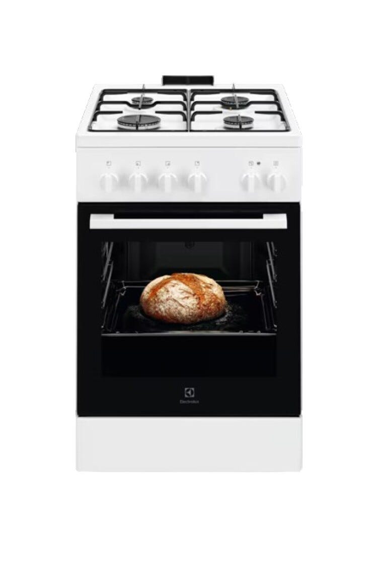 Electrolux LKK500010W Cucina da accosto cm. 50 - 4 fuochi gas + 1 forno elettrico - bianco