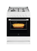 Electrolux LKK620010W Cucina da accosto cm. 60 - 4 fuochi gas + 1 forno elettrico - bianco