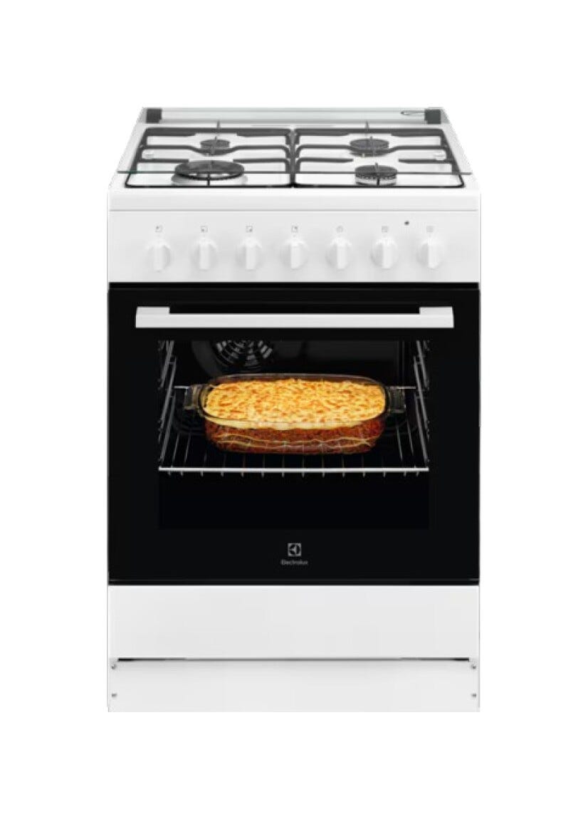 Electrolux LKK620010W Cucina da accosto cm. 60 - 4 fuochi gas + 1 forno elettrico - bianco
