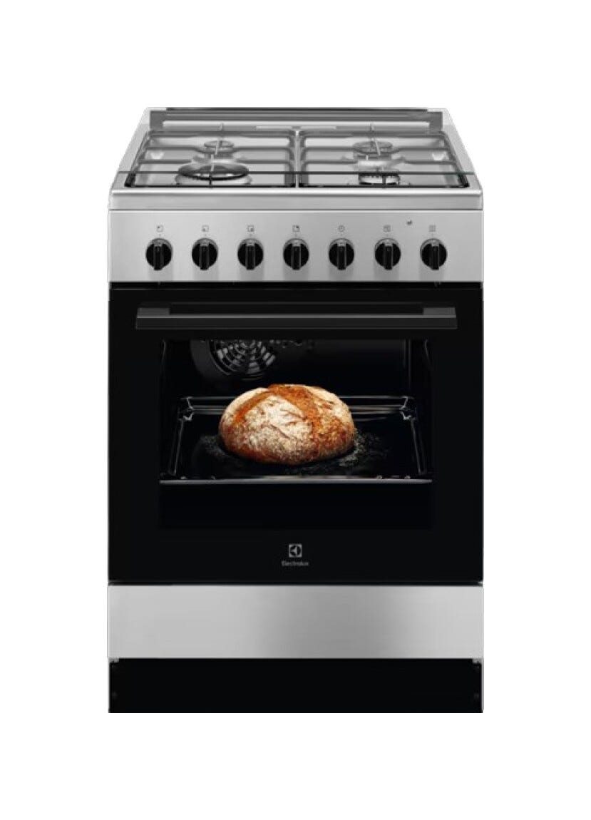 Electrolux LKK620010X Cucina da accosto cm. 60 - 4 fuochi gas + 1 forno elettrico - inox antimpronta