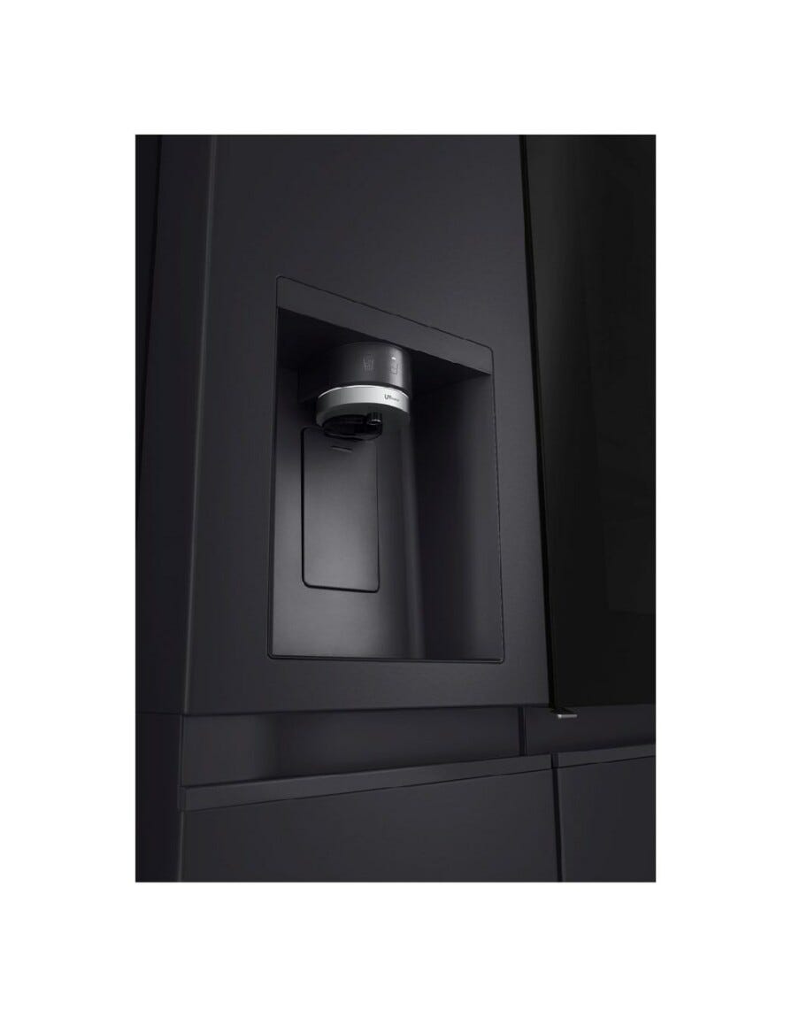 LG GSXE91EVAD Frigorifero americano Side-by-Side InstaView Door-in-Door, 628 L, Classe D, Total No Frost, Wi-Fi, Dispenser UVnano, Black Steel