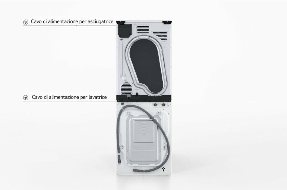 LG WT1210WWF TurboWash360 Colonna bucato cm. 60 - lavaggio 12 kg - asciugatura 10 kg - bianco