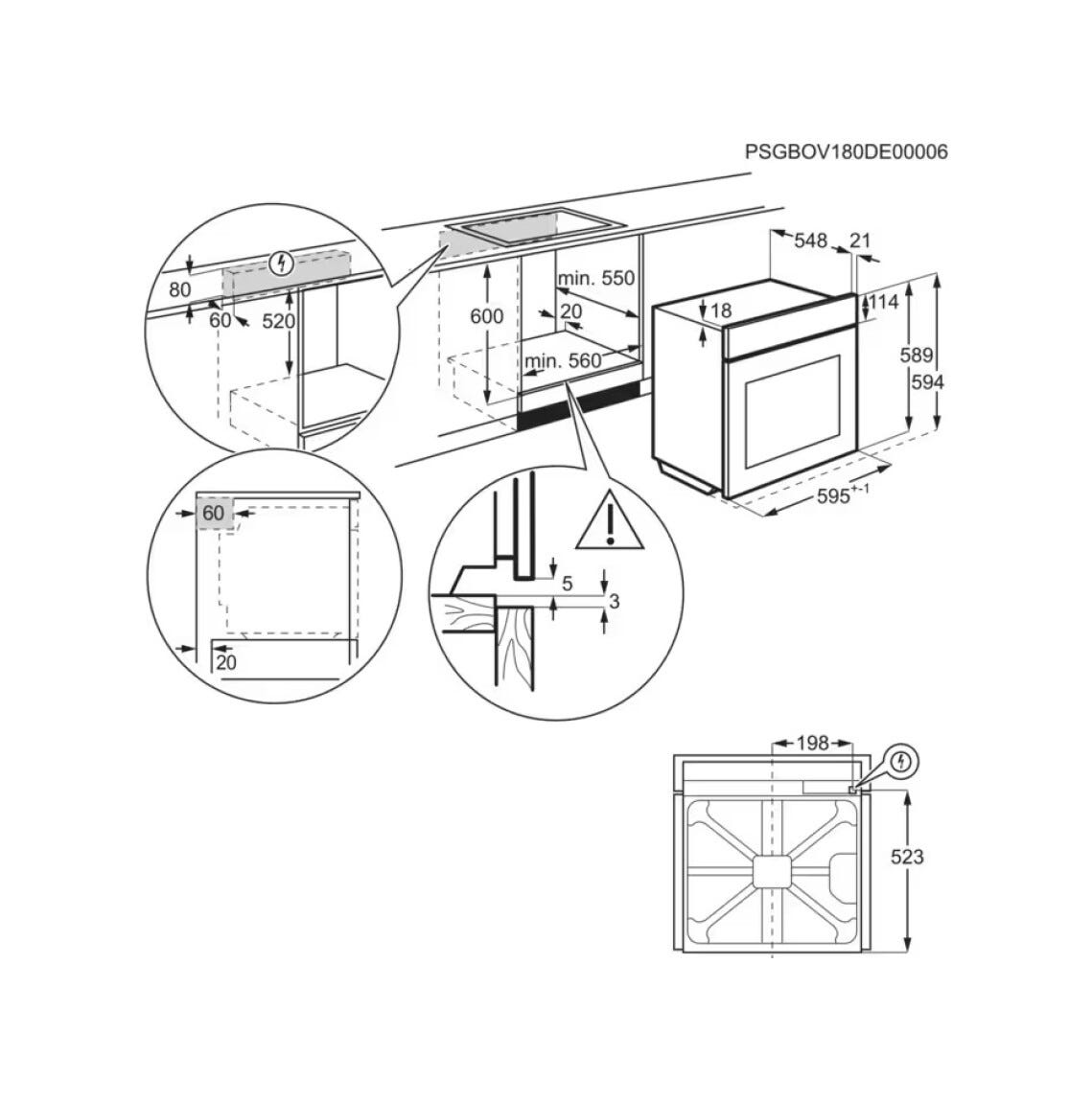 Electrolux EOD3H50TH SteamBake Serie 600 Forno elettrico multifunzione cm 60 - nero