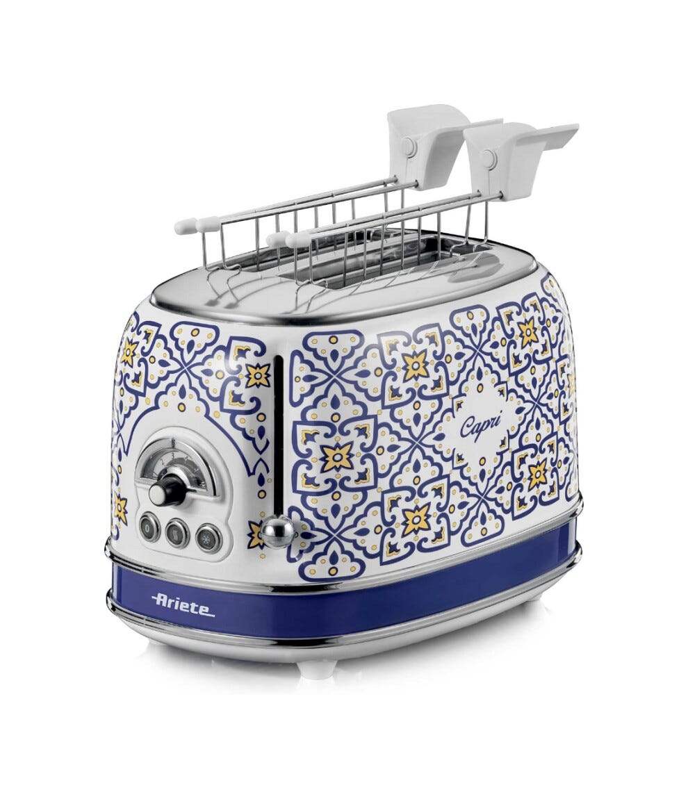 Ariete 0155/0C Capri Tostapane a 2 scomparti - bianco/blu