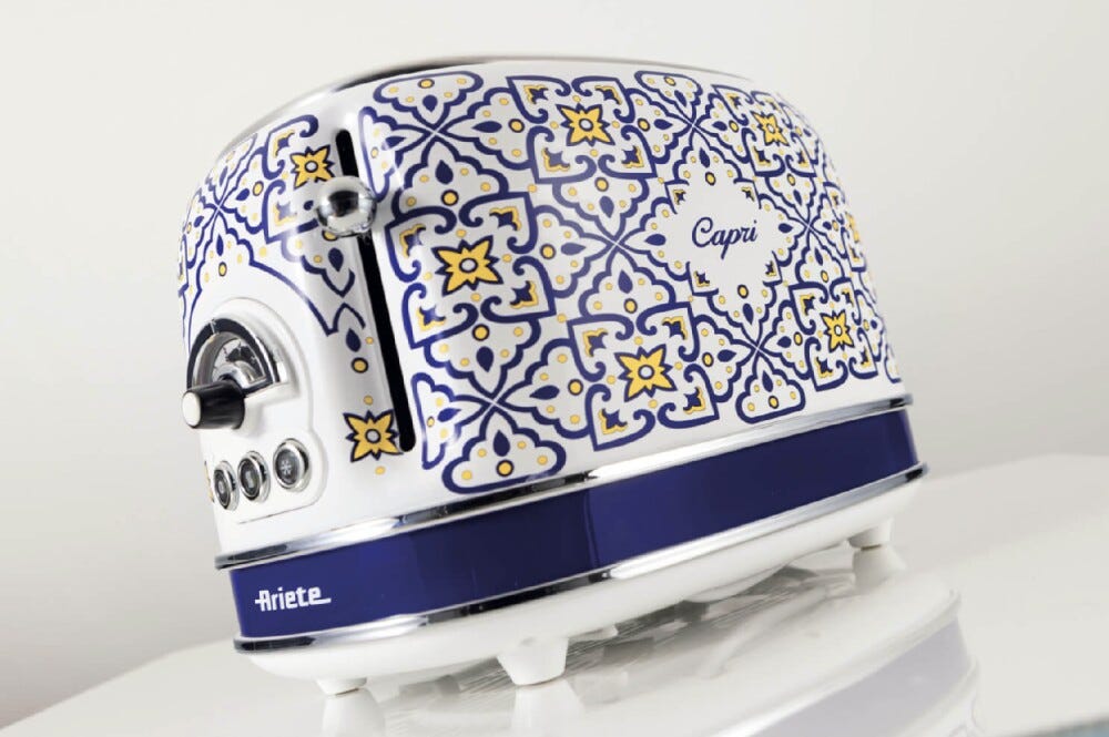 Ariete 0155/0C Capri Tostapane a 2 scomparti - bianco/blu