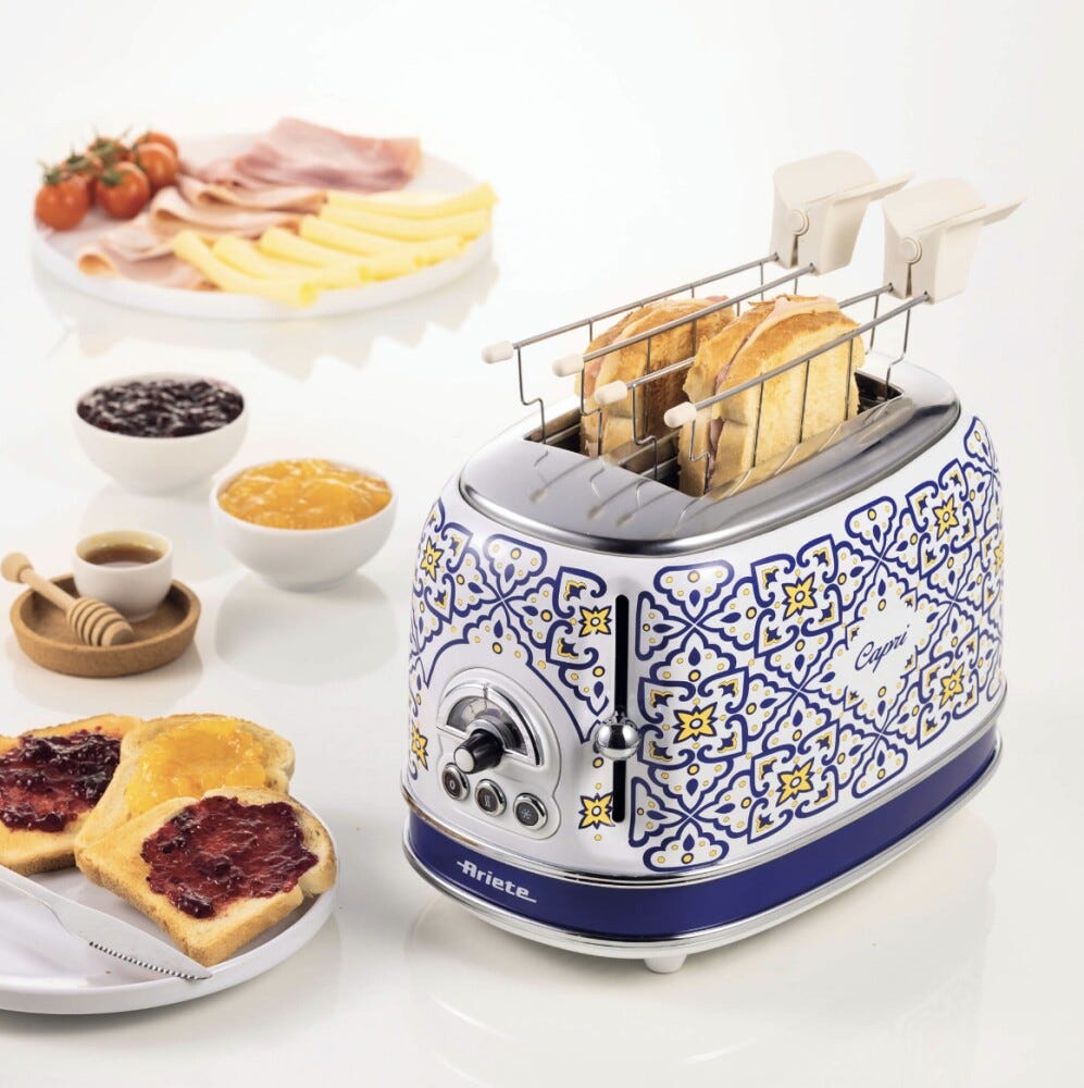 Ariete 0155/0C Capri Tostapane a 2 scomparti - bianco/blu