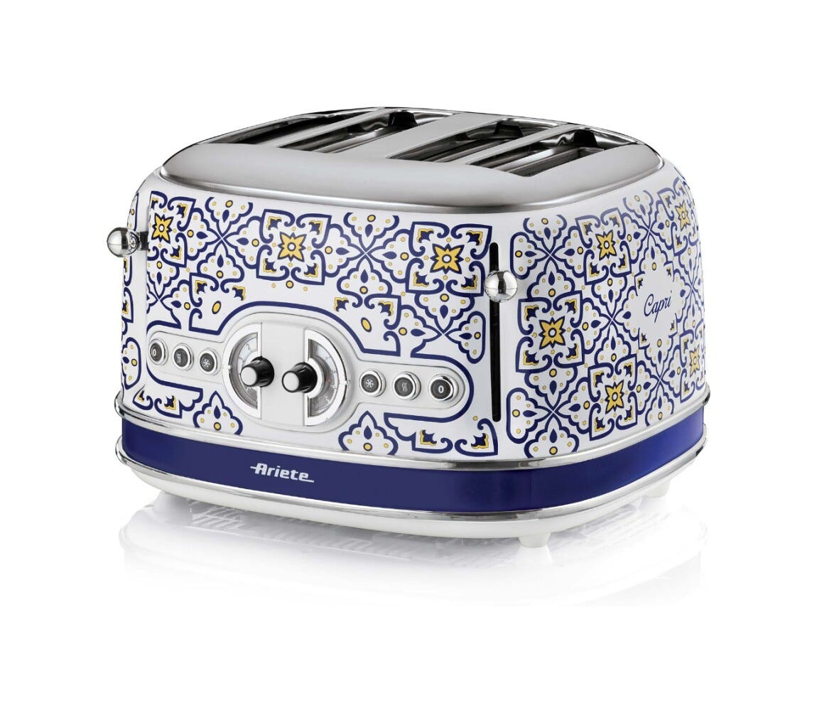 Ariete 0156/0C Capri Tostapane a 4 scomparti - bianco/blu